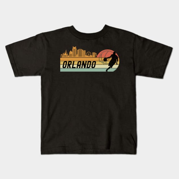 Orlando Fans Phoenix AZ Cityscape Kids T-Shirt by Dibble Dabble Designs